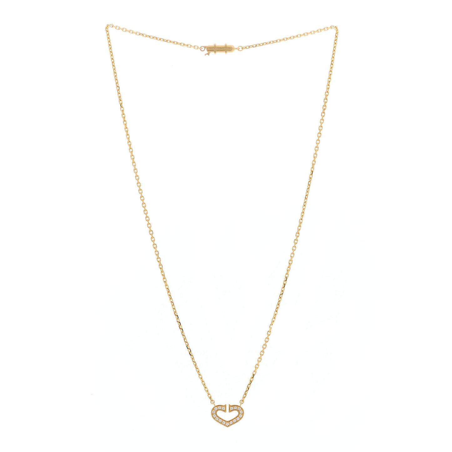 18K Yellow Gold Diamond Hearts And Symbols Pendant Necklace