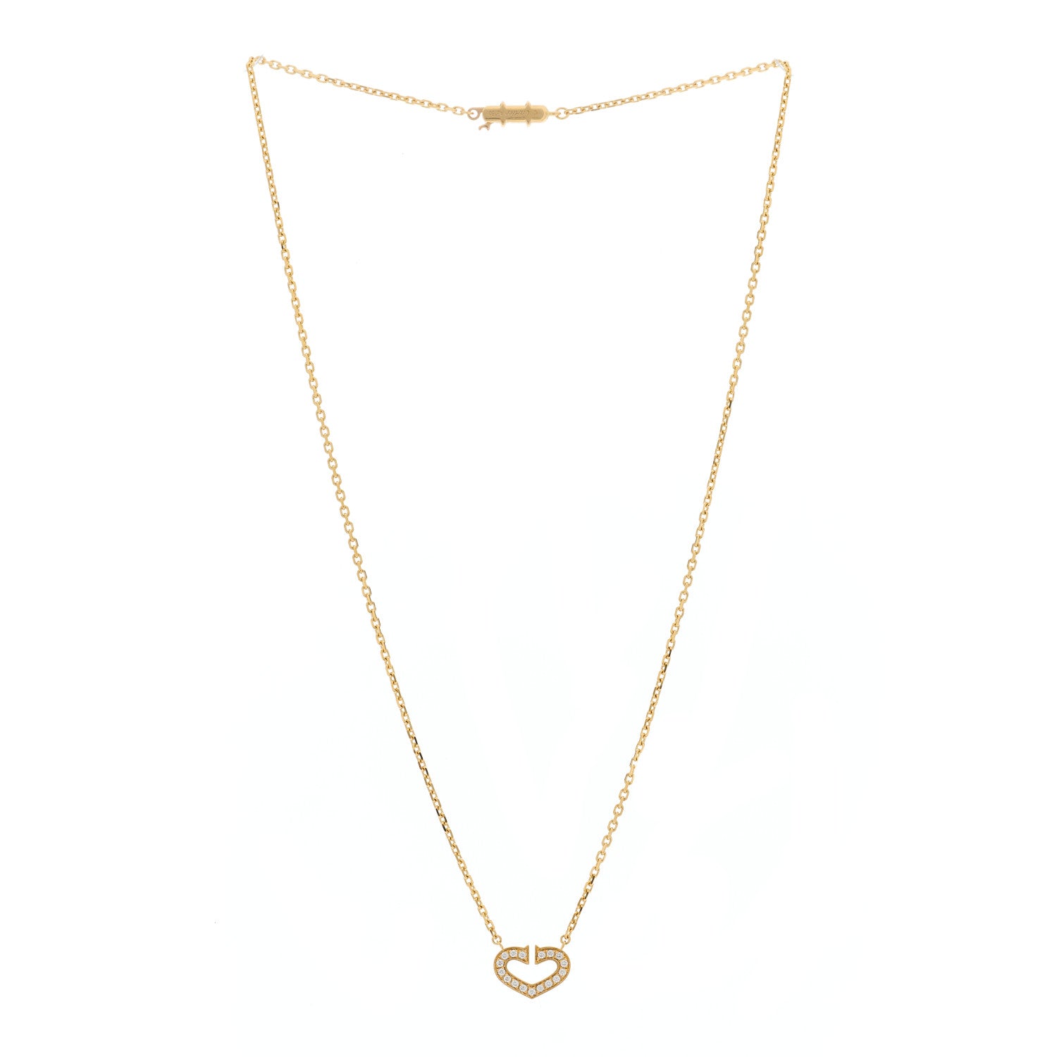 Cartier 18K Yellow Gold Diamond Hearts And Symbols Pendant Necklace 2 of 4