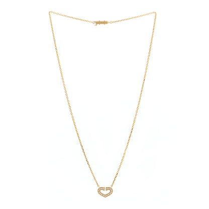 Cartier 18K Yellow Gold Diamond Hearts And Symbols Pendant Necklace 2 of 4