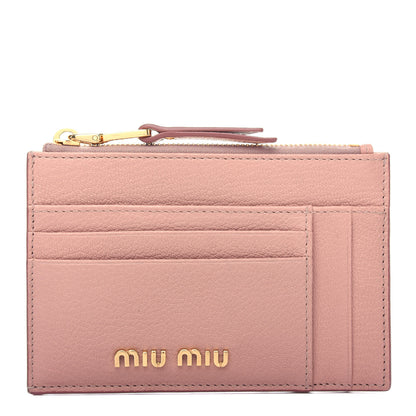 Miu Miu Madras Colour Zip Card Case Orchidea 1 of 7