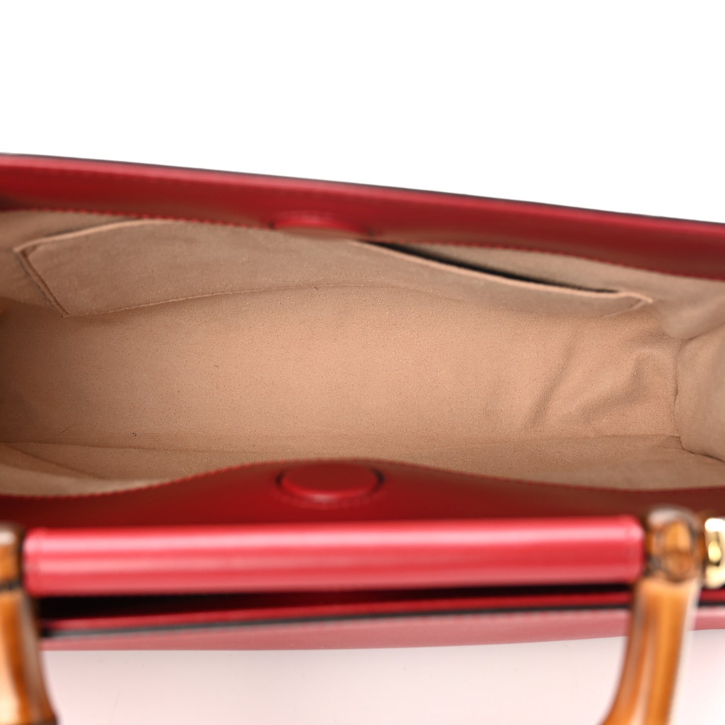 Nappa Bamboo Web Small Nymphaea Top Handle Bag Hibiscus Red