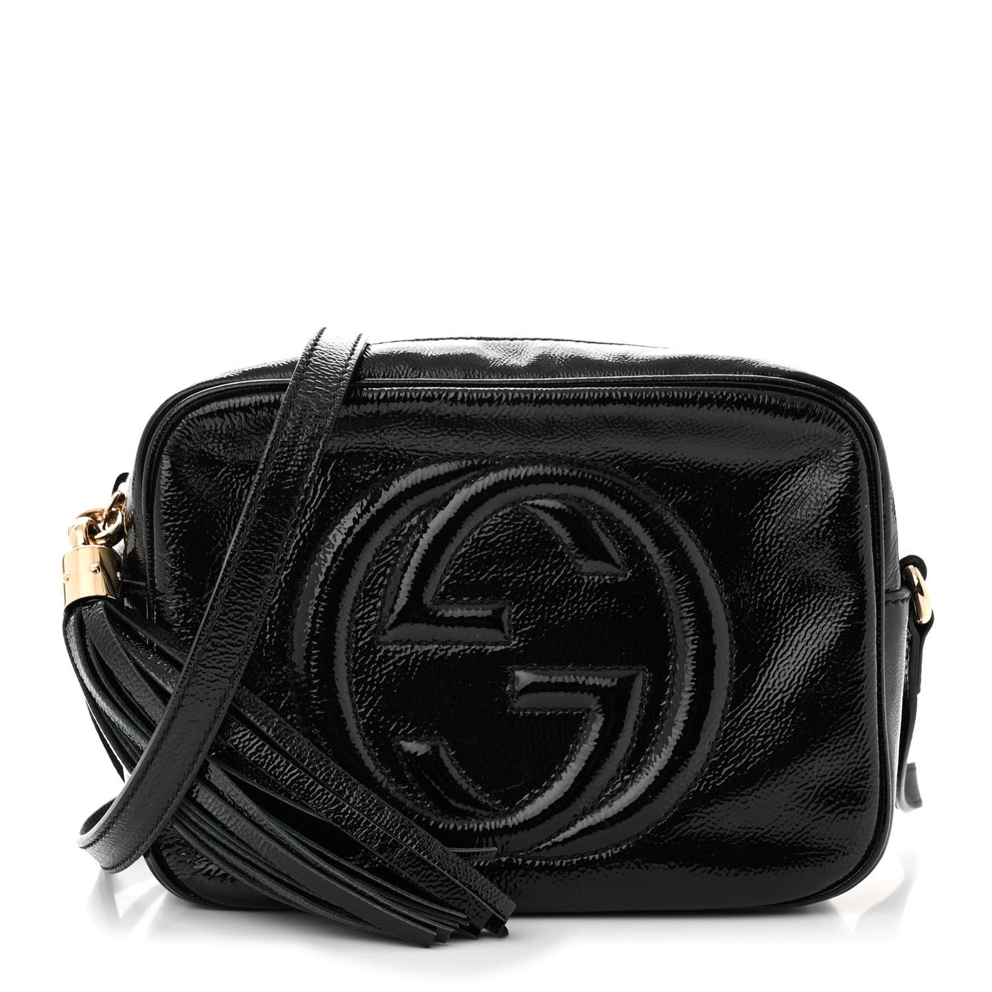 Soft Patent Small Soho Disco Bag Black