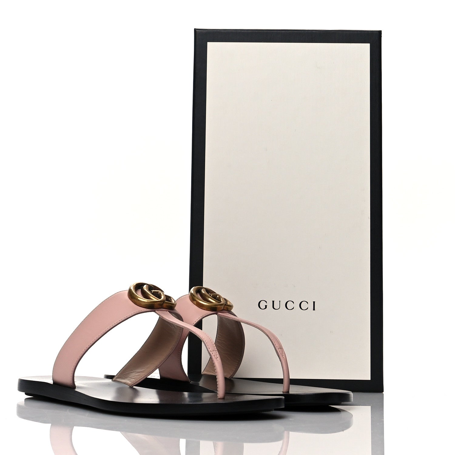 Gucci Calfskin GG Marmont Thong Sandals 39 Perfect Pink 8 of 8