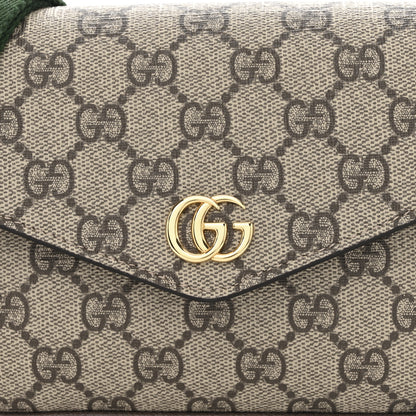 Gucci GG Supreme Monogram Textured Dollar Calfskin Web Mini Ophidia Envelope Shoulder Bag Beige Ebony New Acero 8 of 11