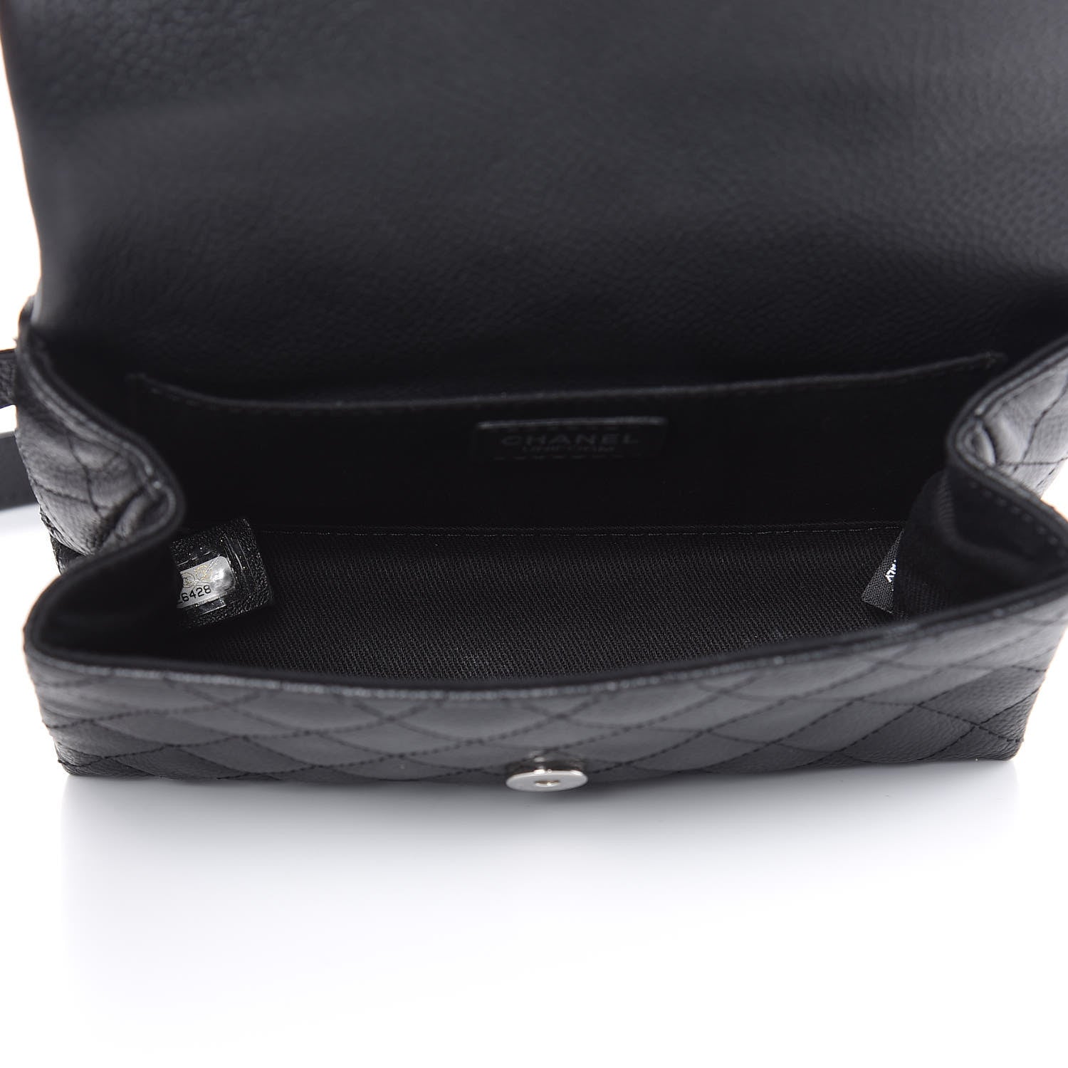 Chanel Grained Calfskin Quilted 2.55 Reissue Flap Belt Bag Clutch Black 4 of 9