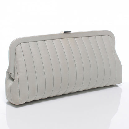 Chanel Lambskin Vertical Quilted Mademoiselle Clutch Light Green 3 of 7