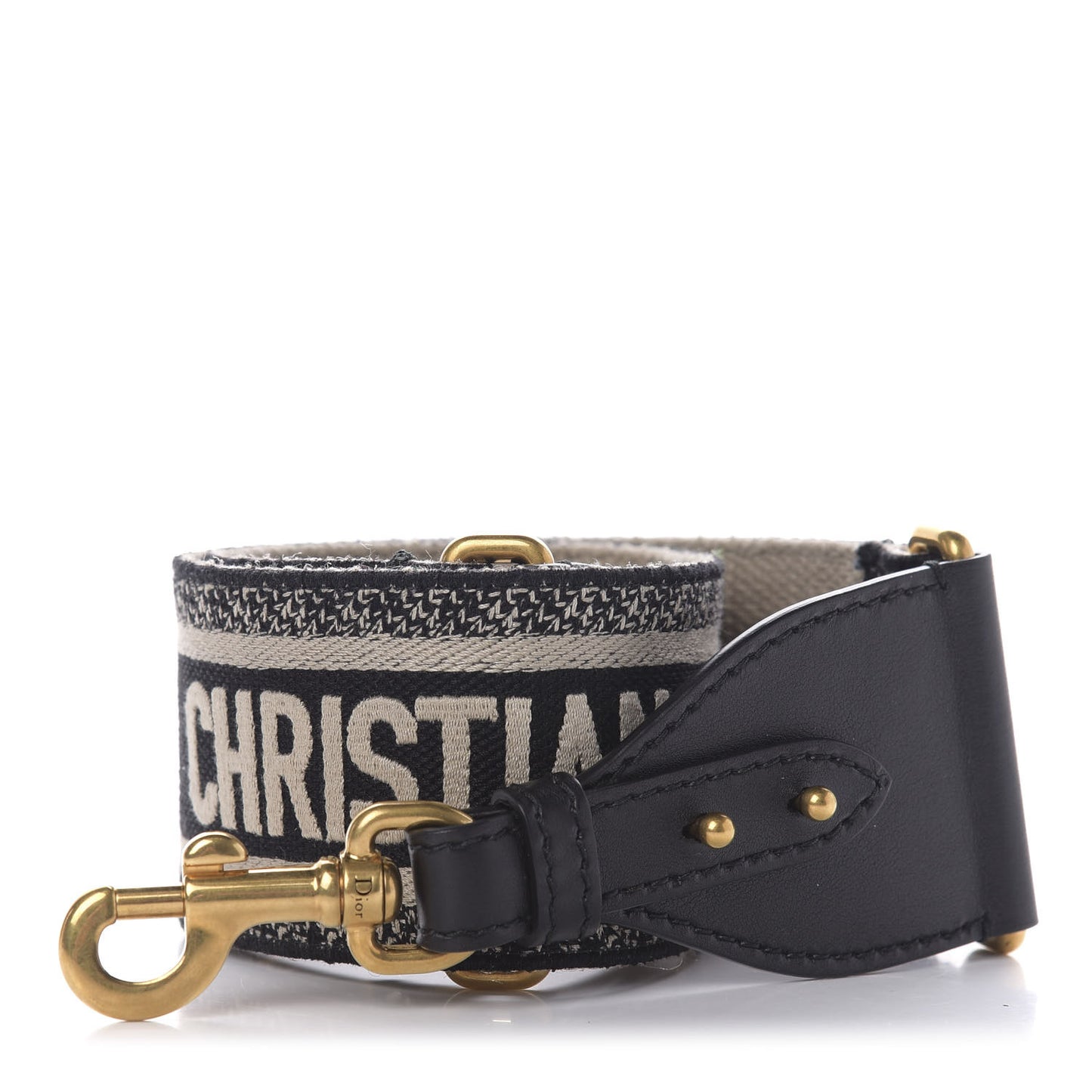 Canvas Embroidered Shoulder Strap Black