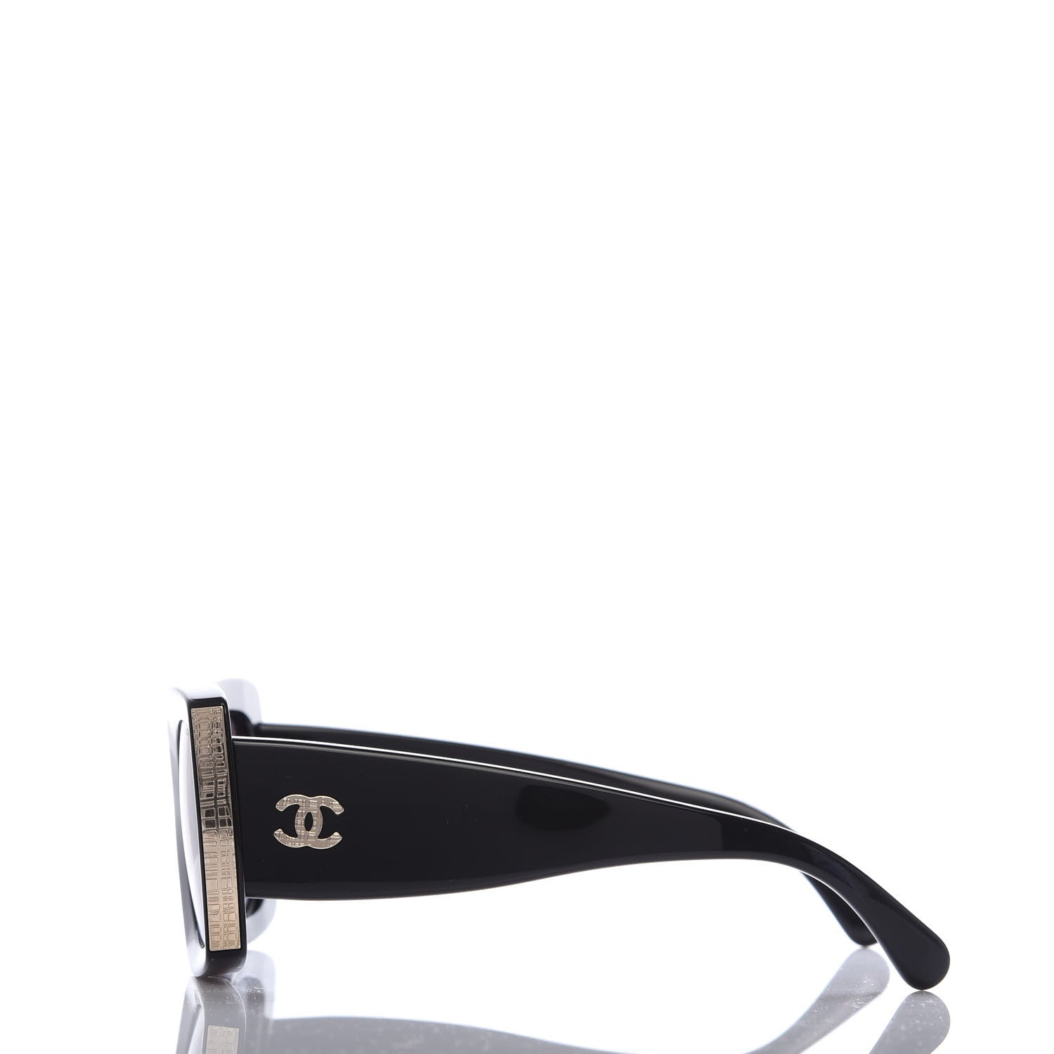 Chanel Acetate Rectangle Sunglasses 5435 Black 3 of 8
