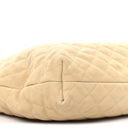 Saint Laurent Nubuck Suede Quilted Maxi Icare Shopping Tote Safari Beige 10 of 11