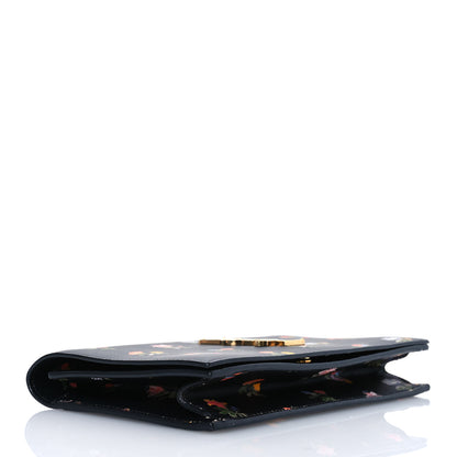 Saint Laurent Calfskin Prairie Flower Printed Classic Monogram Kate Clutch Black Multicolor 4 of 9