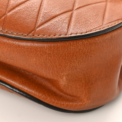 Chloe Lambskin Diamond Embossed Small Drew Shoulder Bag Caramel 8 of 9