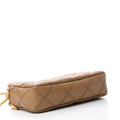 Saint Laurent Grained Lambskin Quilted Mini Becky Double Zip Bag Dark Beige 4 of 11