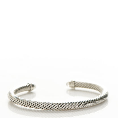 David Yurman Sterling Silver Diamond Morganite 5mm Cable Classics Bracelet 3 of 4