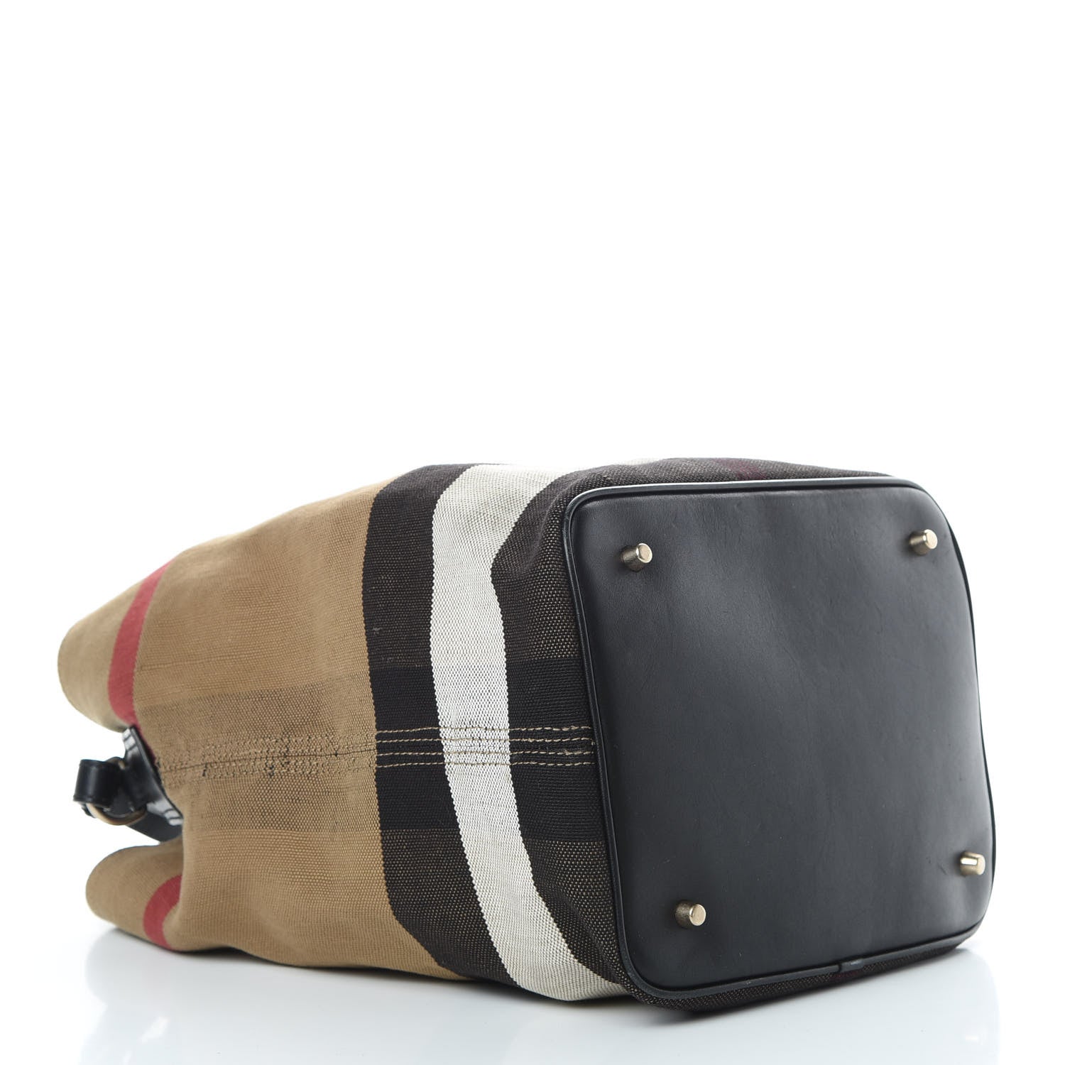 Burberry Canvas Mega Check Medium Ashby Hobo Black 5 of 14