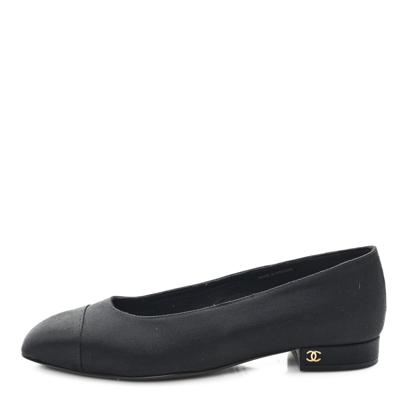 Grosgrain Cap Toe Uniform Ballerina Flats 38 Black
