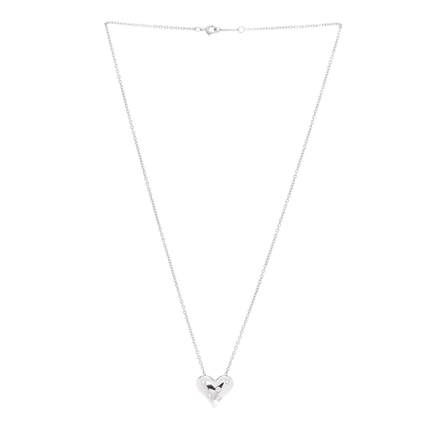 Platinum Diamond Etoile Heart Pendant Necklace