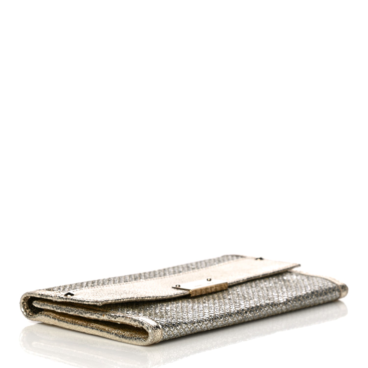Jimmy Choo Glitter Fabric Reese Clutch Wallet Metallic 5 of 11