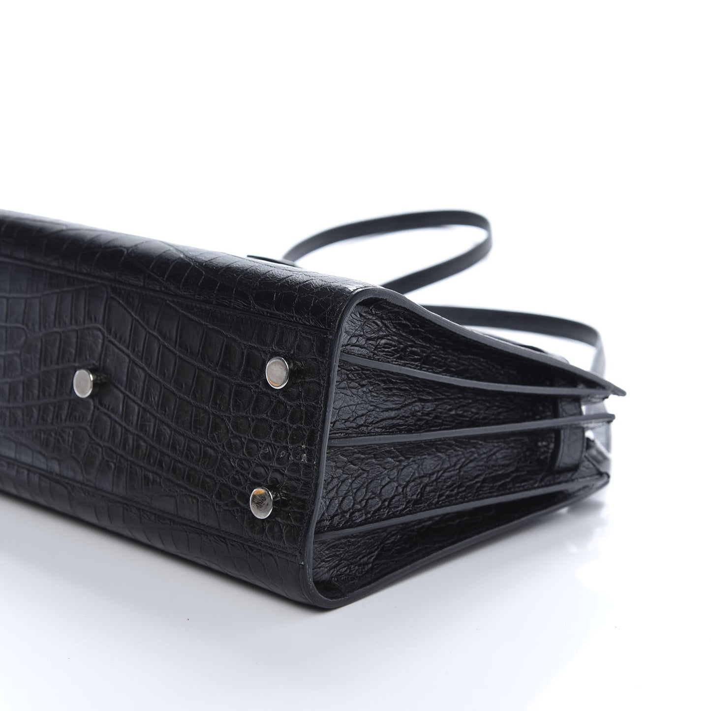 Calfskin Crocodile Embossed Baby Sac De Jour Black