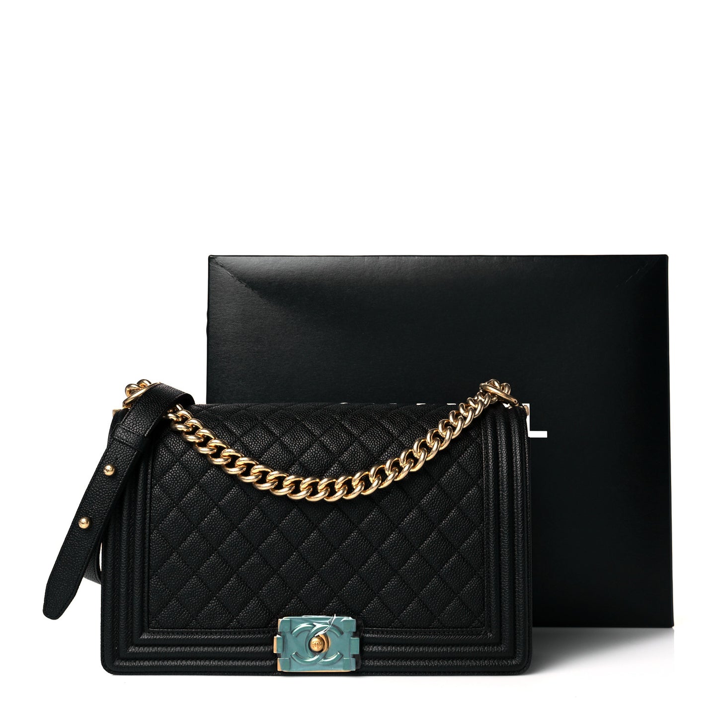 Calfskin Quilted New Medium Boy Flap Black