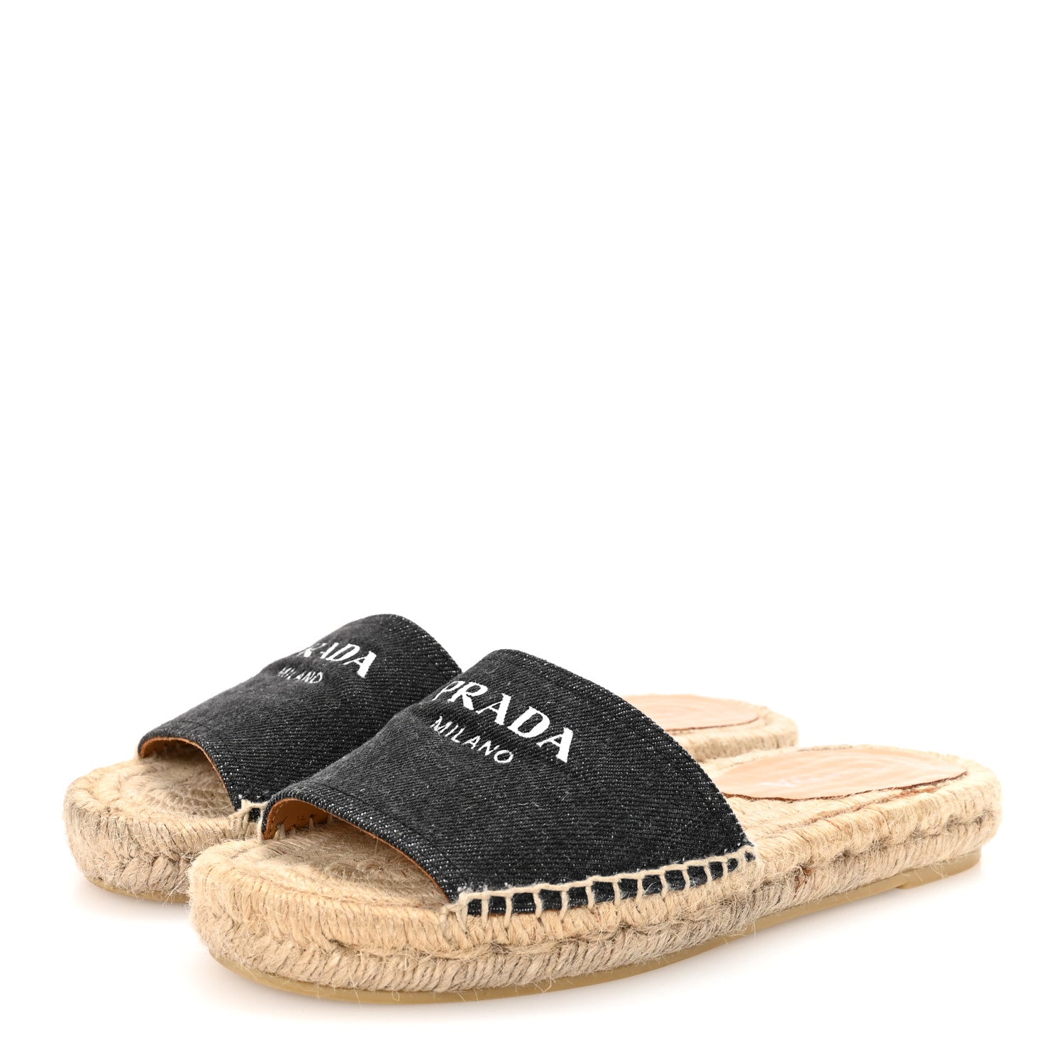 Prada Denim Logo Espadrilles Sandals 35 Blue 4 of 9