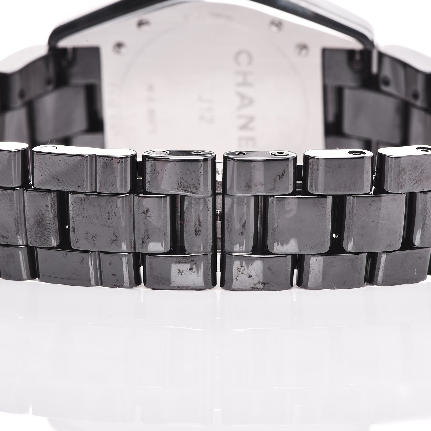 Chanel Stainless Steel 18K Yellow Gold Ceramic Diamond 38mm J12 Quartz Watch Black 7 of 7