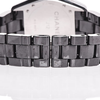 Chanel Stainless Steel 18K Yellow Gold Ceramic Diamond 38mm J12 Quartz Watch Black 7 of 7