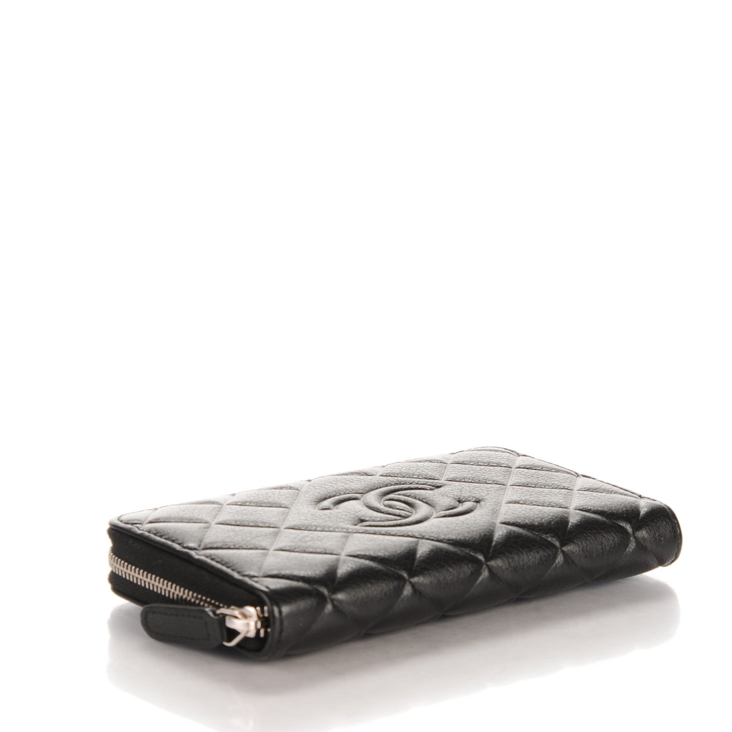 Chanel Calfskin Quilted Small CC Zip Around Wallet Black 4 of 8