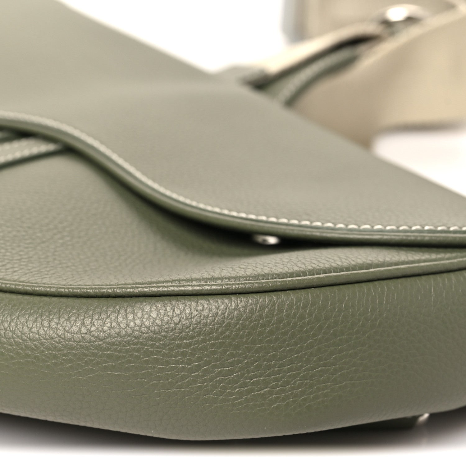 Christian Dior Grained Calfskin Mens Maxi Saddle Bag Olive 10 of 10