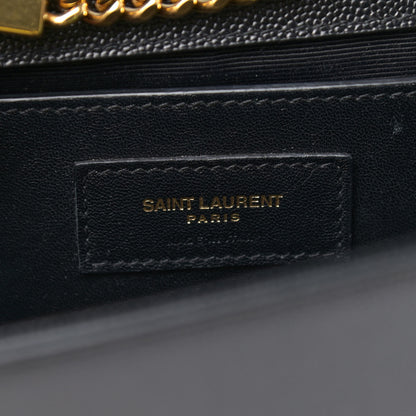 Saint Laurent Grain De Poudre Medium Classic Monogram Kate Satchel Black 6 of 11