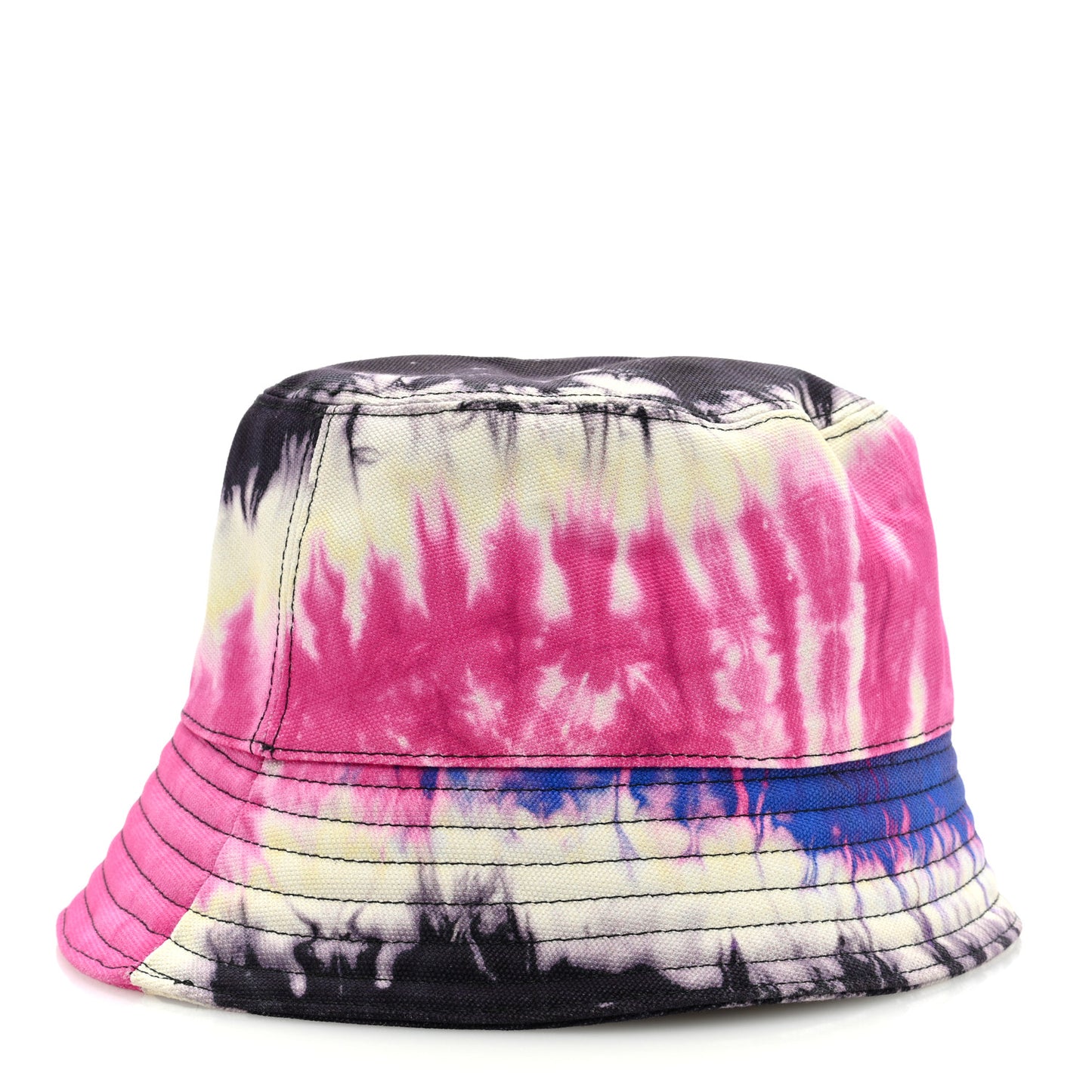 Used Denim Tie Dye Metal Triangle Logo Womens Bucket Hat S