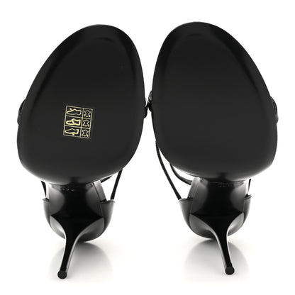 Saint Laurent Patent Cassandra 100 Ankle Strap Sandals 39.5 Black 6 of 10