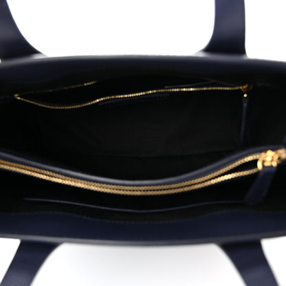 Burberry Derby Calfskin Vintage Check Medium Banner Tote Regency Blue 5 of 9