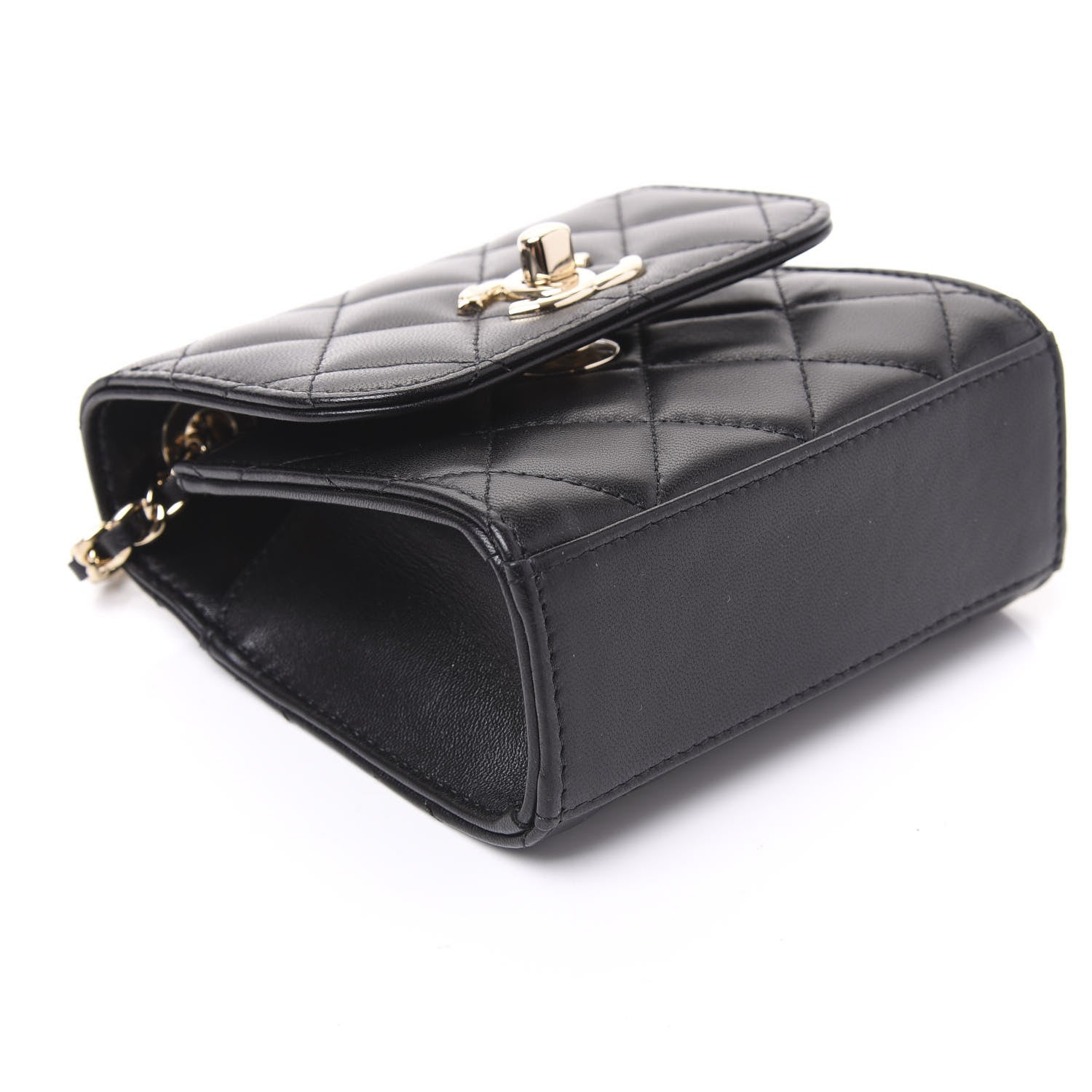 Chanel Lambskin Quilted Mini Trendy CC Chain Wallet Black 5 of 10