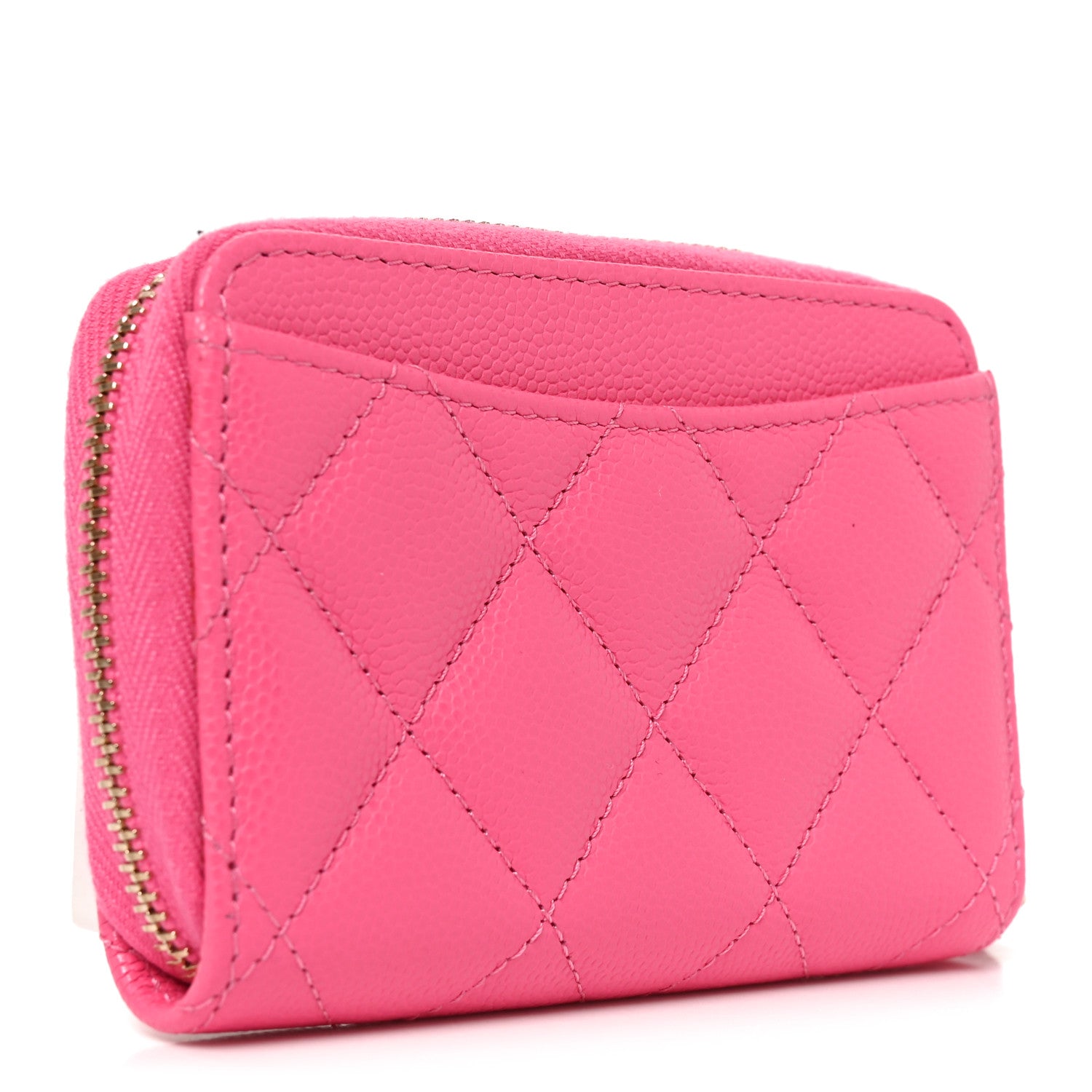 Chanel Caviar Quilted Zip Coin Purse Pink 3 of 7