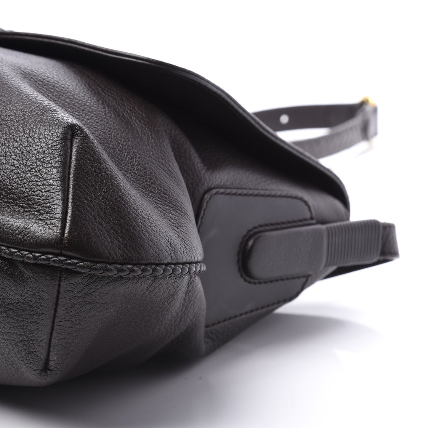 Deerskin Hip Bamboo Messenger Bag Dark Cocoa