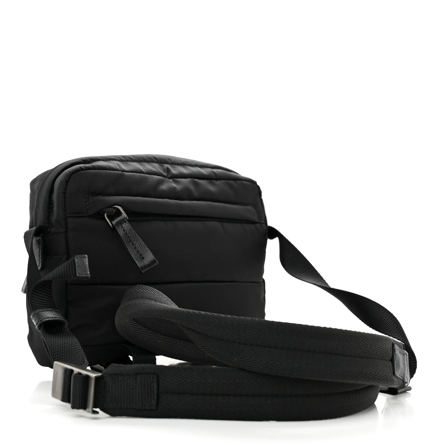 Prada Nylon Saffiano Racing Logo Camera Crossbody Bag Black Yellow 2 of 10