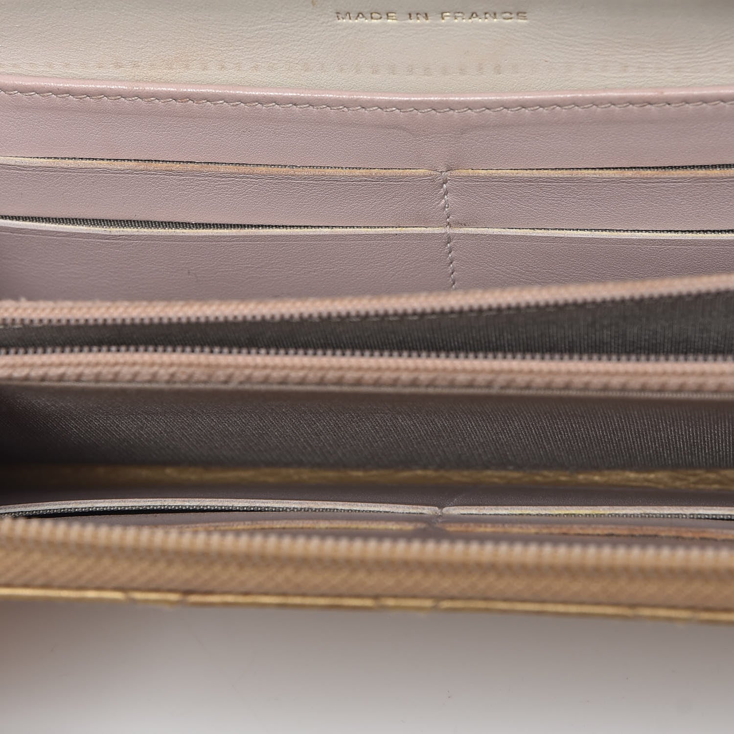 Chanel Metallic Aged Calfskin Quilted Palette Large Gusset Zip Around Wallet Gold 15 of 15