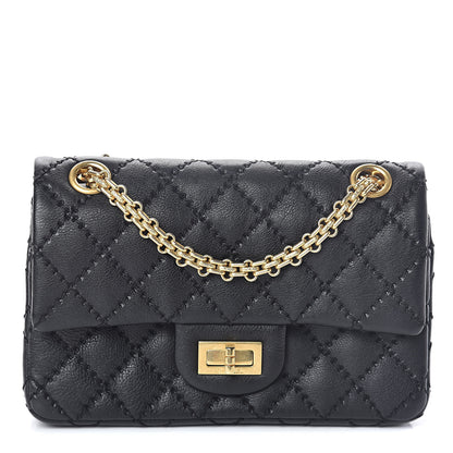 Chanel Calfskin Double Stitch 2.55 Reissue 224 Flap Black 1 of 10