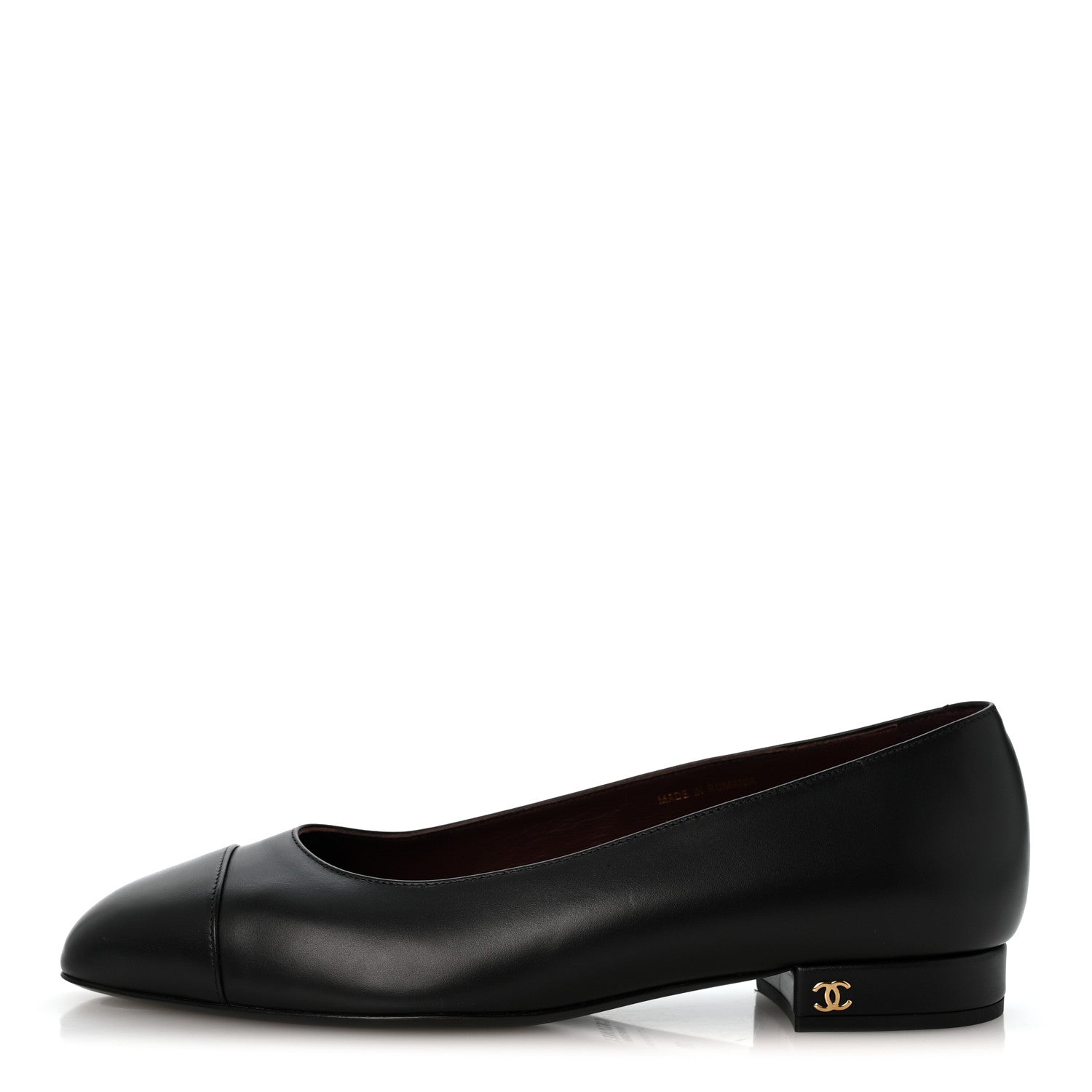 Chanel Lambskin Cap Toe CC Uniform Ballerina Flats 39 Black 1 of 10