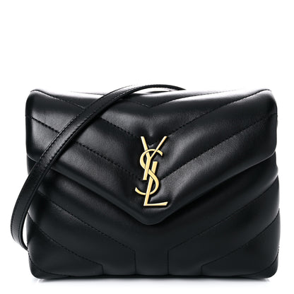Saint Laurent Calfskin Y Quilted Monogram Toy Loulou Crossbody Bag Black 1 of 13