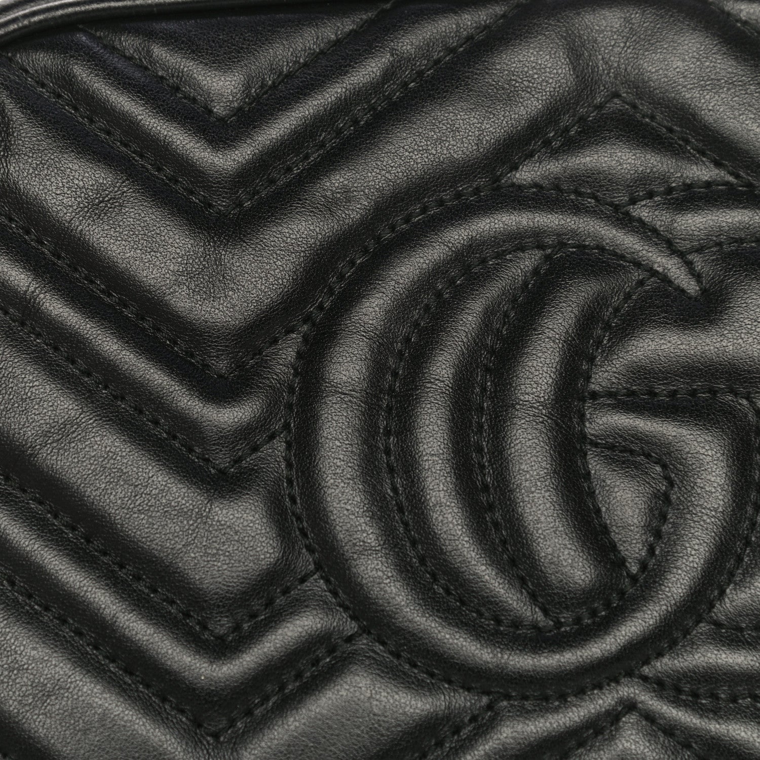 Gucci Calfskin Matelasse Small GG Marmont Chain Shoulder Bag Black 21 of 22