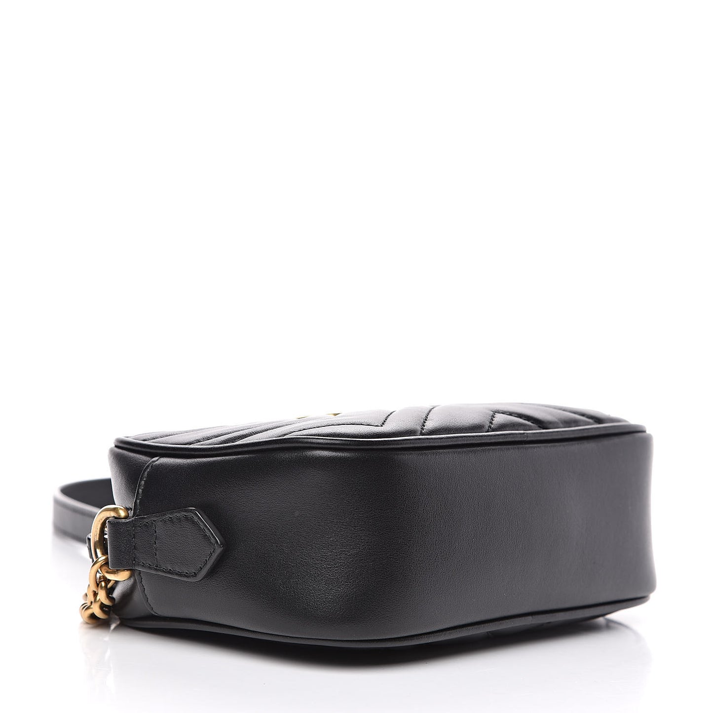 Calfskin Matelasse Mini GG Marmont Chain Shoulder Bag Black
