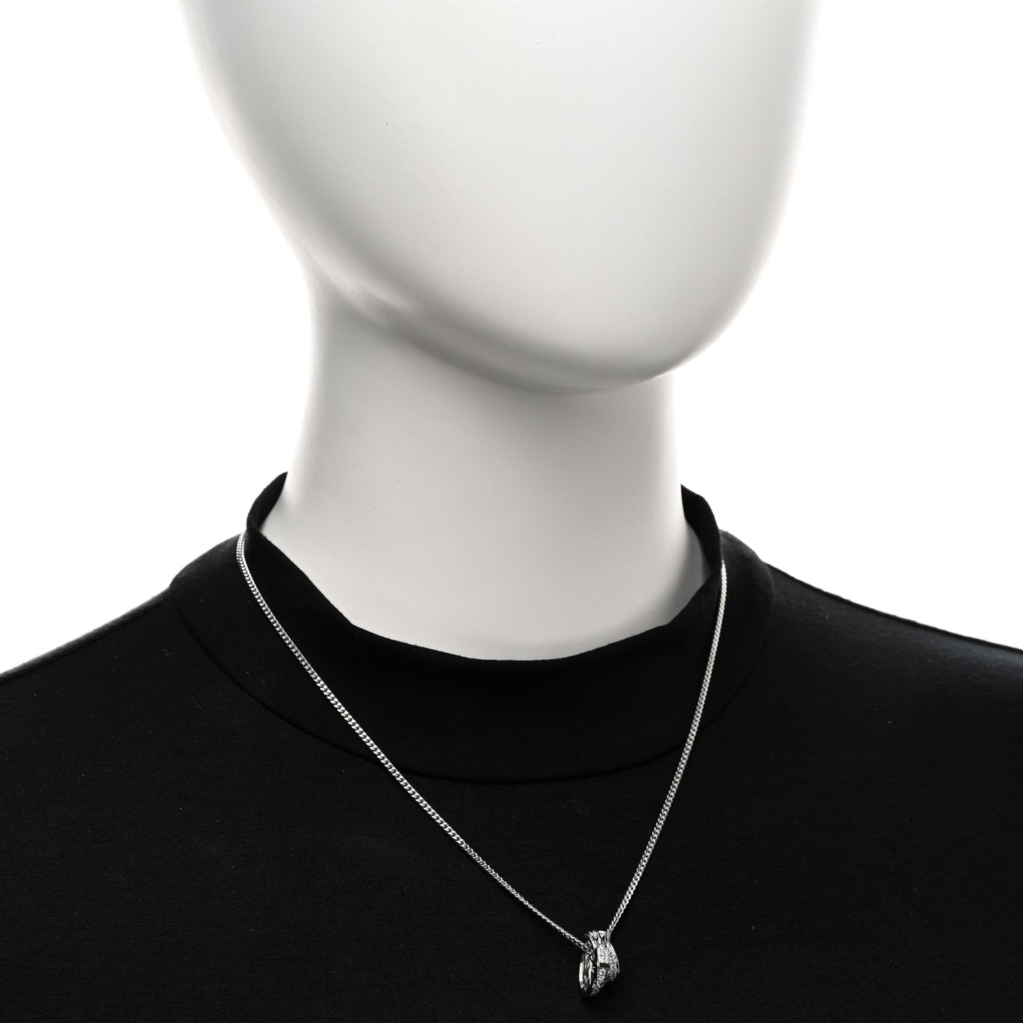 18K White Gold Diamond Etriviere Pendant Necklace