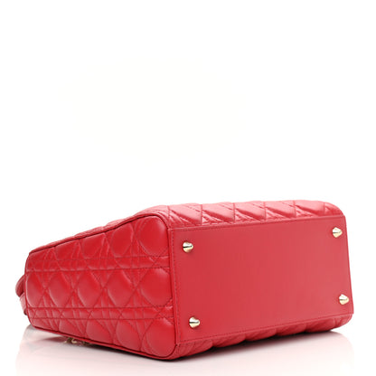 Christian Dior Lambskin Cannage Medium Lady Dior Red 3 of 10