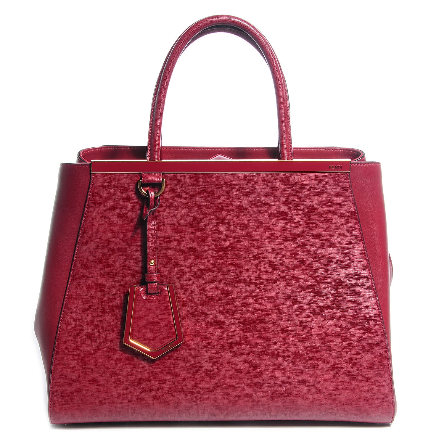 Fendi Vitello Elite Flamingo Regular 2Jours Tote Amarena 1 of 9