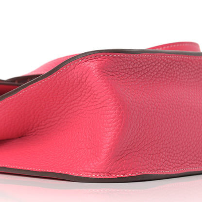 Hermes Taurillon Clemence Halzan 31 Rose Extreme Rouge De Coeur 7 of 8