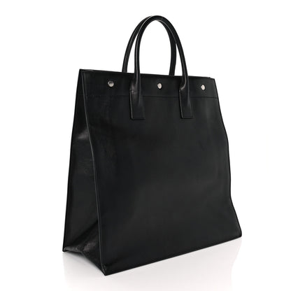 Saint Laurent Calfskin Rive Gauche North South Tote Black 2 of 8