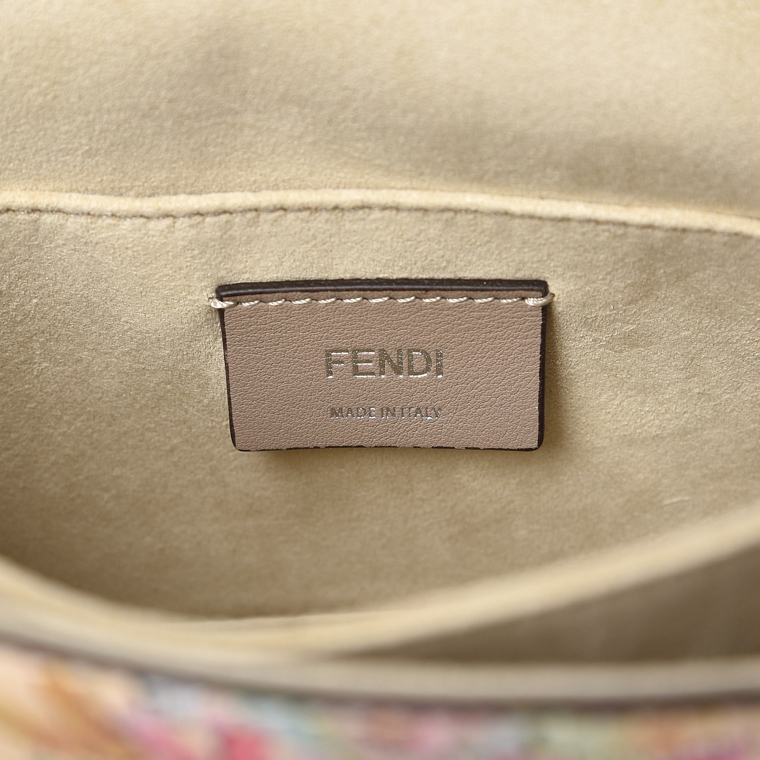 Fendi Vitello Marie Antoinette Print Rosebud Kan I Shoulder Bag Panna Multicolor 7 of 9