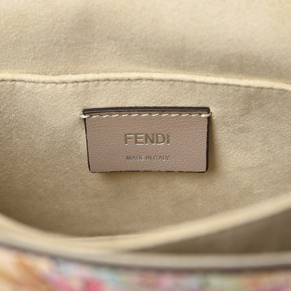Fendi Vitello Marie Antoinette Print Rosebud Kan I Shoulder Bag Panna Multicolor 7 of 9