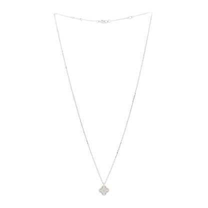 Van Cleef & Arpels 18K White Gold Diamond Sweet Alhambra Pendant Necklace 2 of 5